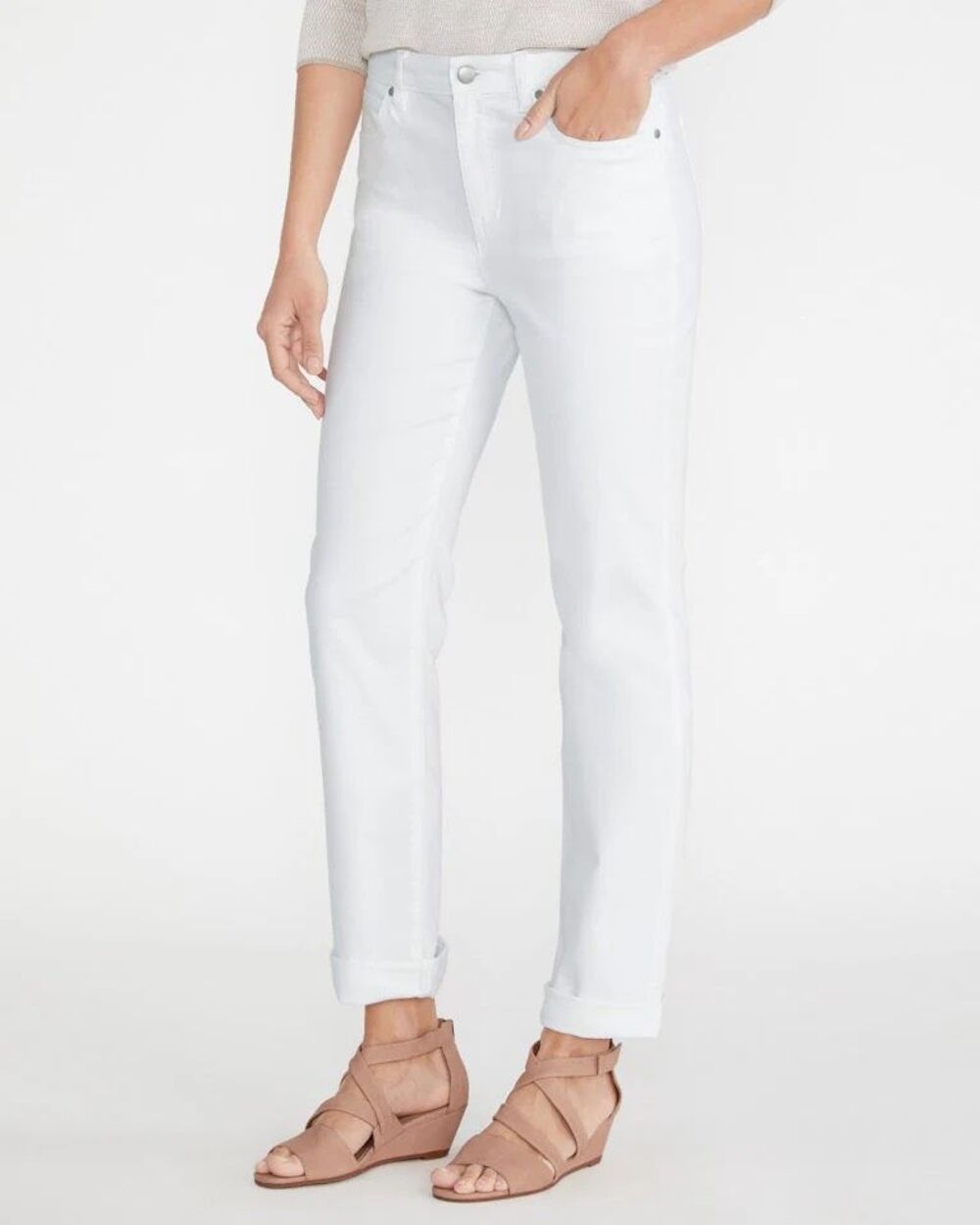 Eileen Fisher Women's Organic Cotton Stretch Straight Jeans White Size 4 NEW
